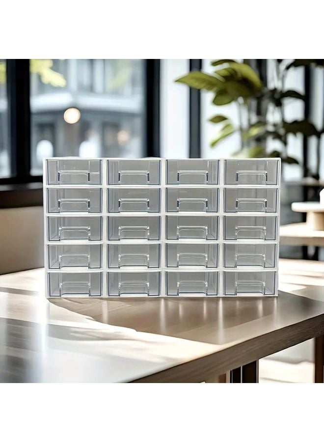 10pcs Clear Plastic Storage Boxes With Dividers Stackable Organizer Pull Out Shelves - Image 2