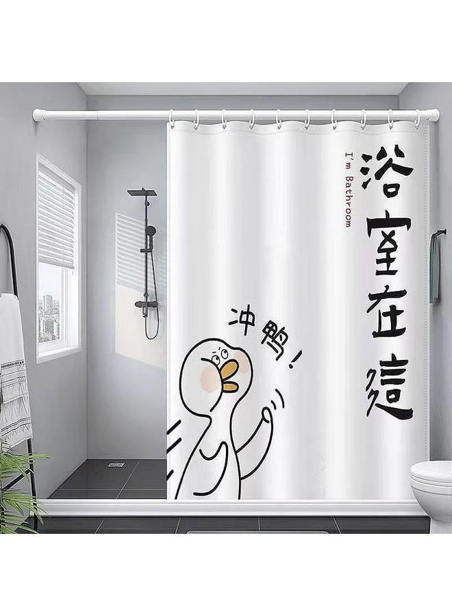Bluejw Toilet Non-perforated Shower Curtain Suit Thickened Waterproof Mildew-proof Door Curtain Magnetic Water Barrier Suit Bathroom Partition Curtain  - Image 3