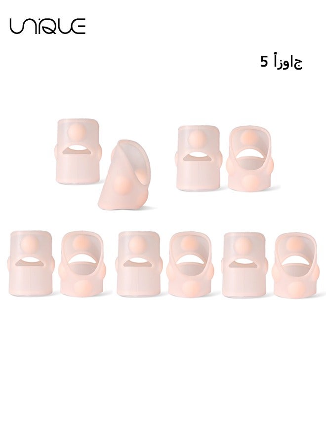Unique 5 Pairs Elastic Silicone Ingrown Toenail Correction Sleeves Ingrown Toenail Corrector Ingrown Toenail Lifter Big Toe Sleeves Foot Care Toe Protector Paronychia Treatment Pedicure Tool Set  - Image 1