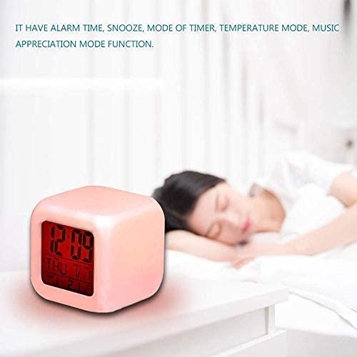 ARCADE TOYS ARCADE TOYS 7 Colour Changing LED Digital Alarm Clock Table Watch with Date Time Temperature for Office Bedroom MulticolorPlastic  - Image 3