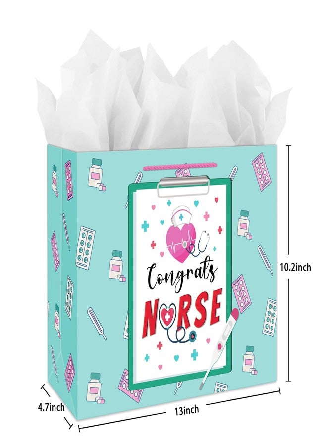 JUESMOS Nurse Graduation Gifts Bag with Tissue Paper 13" Large Congrats Nurse Gift Bag Nurse Week RN Gifts Bag for New Nurses Nursing Graduation Gifts for Medical School Graduates Healthcare Workers - Image 4