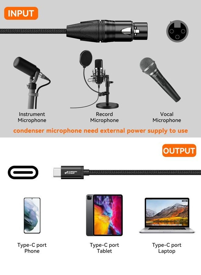 CableCreation XLR to USB C 3ft, XLR Female to USB Type C Professional Recording Audio Cable,for Microphones to Cellphone/Laptop/Tablet,Compatible with Windows Macos iOS Android Linux Unix,Shure PGA58 - Image 3