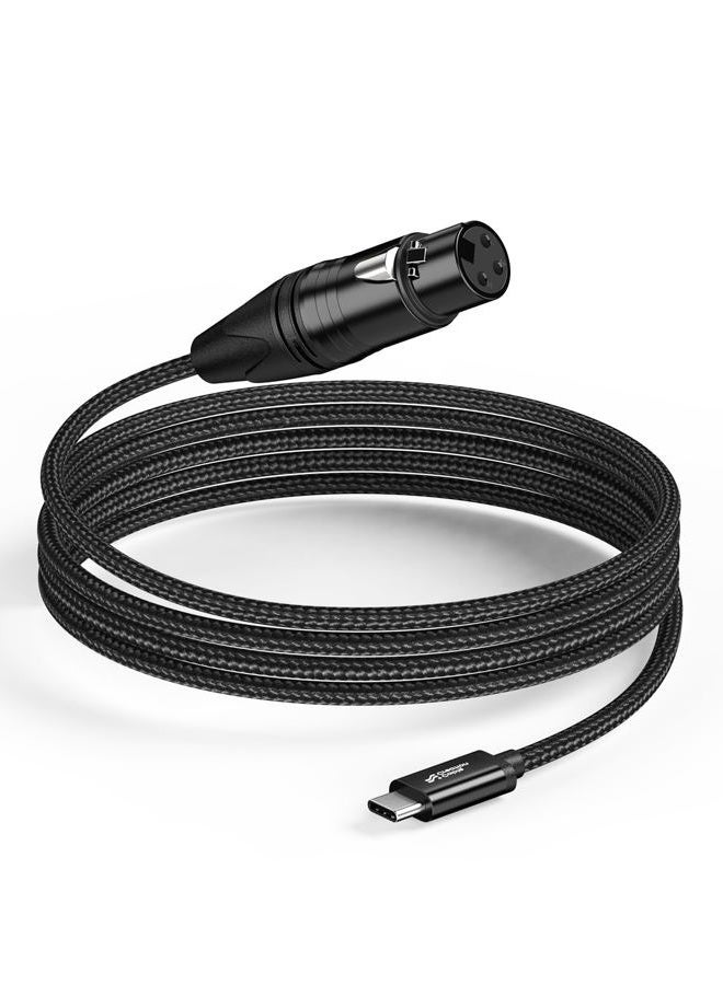 CableCreation XLR to USB C 3ft, XLR Female to USB Type C Professional Recording Audio Cable,for Microphones to Cellphone/Laptop/Tablet,Compatible with Windows Macos iOS Android Linux Unix,Shure PGA58 - Image 1