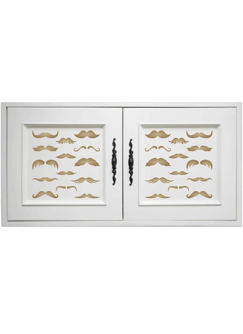 Usnyabni Mustache Stencil, 4.5 x 4.5 inch (S) - Mixed Media Shapes 12 Moustache Facial Hair Stencils for Painting Template  - Image 4