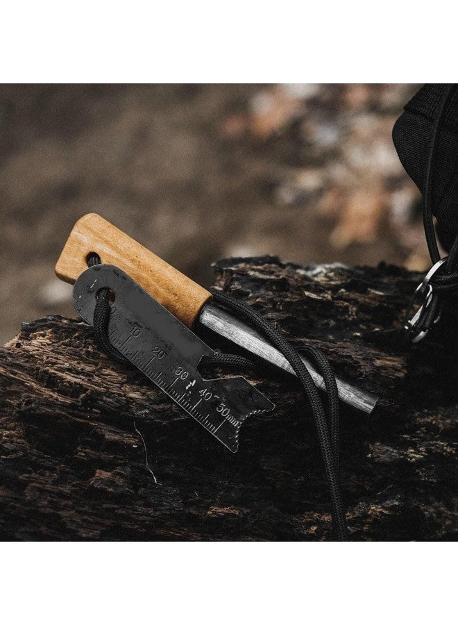 BISONBERG Fire Starter, Thick Bushcraft Survival Firesteel Rod with Flint Striker Ruler Serrated Striker Rapid Camp Fire Maker Kit Serrated Edge with Bottle Opener - Image 3