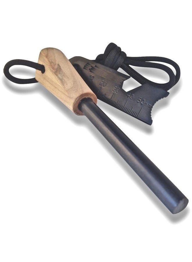BISONBERG Fire Starter, Thick Bushcraft Survival Firesteel Rod with Flint Striker Ruler Serrated Striker Rapid Camp Fire Maker Kit Serrated Edge with Bottle Opener - Image 1