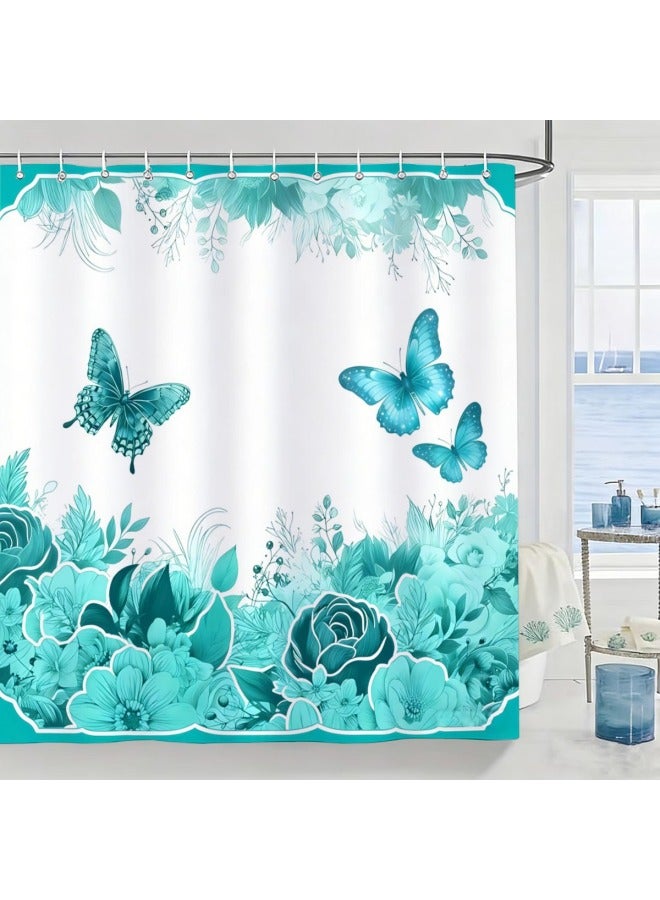 Plaid Waterproof Shower Curtain, Mildew-resistant Bathroom Shower Parion Curtain