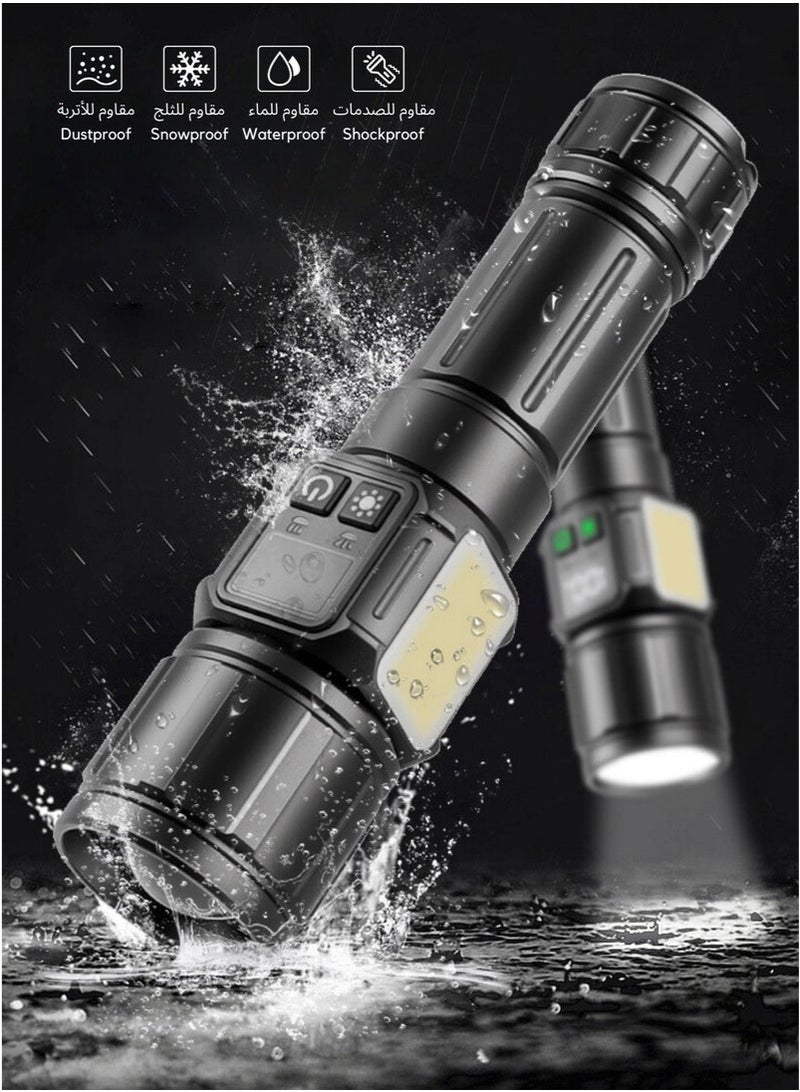 Bukela Flashlight for Camping | 9 Modes High Lumens Waterproof and Shockproof Torch Light | 1500 Meters Zoomable 30W LED Camping Accessory | 5000mAh Rechargeable Battery for Up to 10-Hour Usage | Magnetic Base with COB Side Light for Multiple Use Cases - Image 1