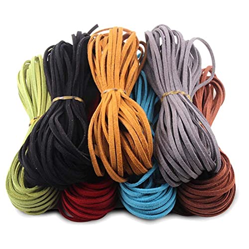 DIY Crafts Pack of 1 Set, Combo Set No # 9, Micro-Fiber Flat Leather Lace Beading Thread Faux Suede Cord String Velvet Beading Supplies (Mix Colors 1 mtr Each Co (Pack of 1 Set, Combo Set No # 9) - Image 2
