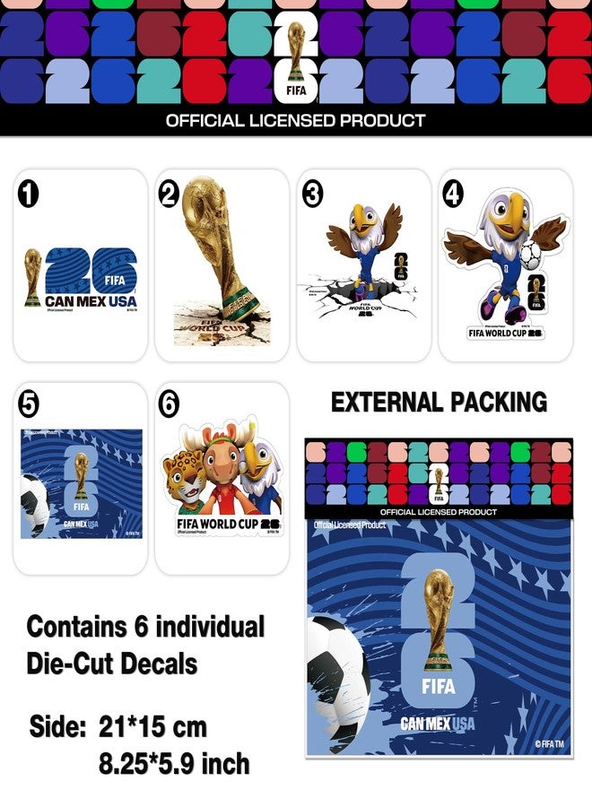 ميسوكا ملصقات سيارات لكأس العالم FIFA 26، 6 قطع من ملصقات الفينيل المقاومة للماء - Image 2