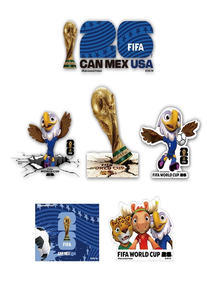 ميسوكا ملصقات سيارات لكأس العالم FIFA 26، 6 قطع من ملصقات الفينيل المقاومة للماء - Image 1