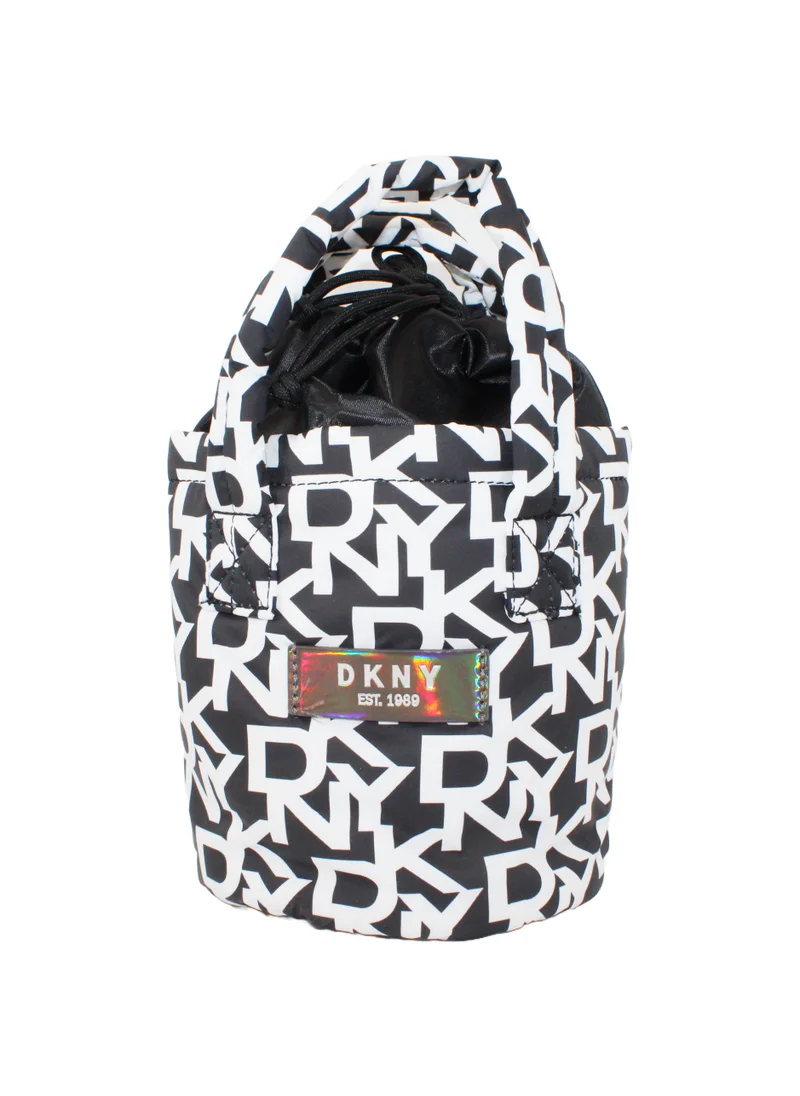 DKNY DKNY Signature Puffer Bucket Bag Cosmetic Bag, Travel Make up Bag Small, Small Lightweight Cosmetic Bag Storage Bag, Small Makeup Bag, Travel Toiletry Bag