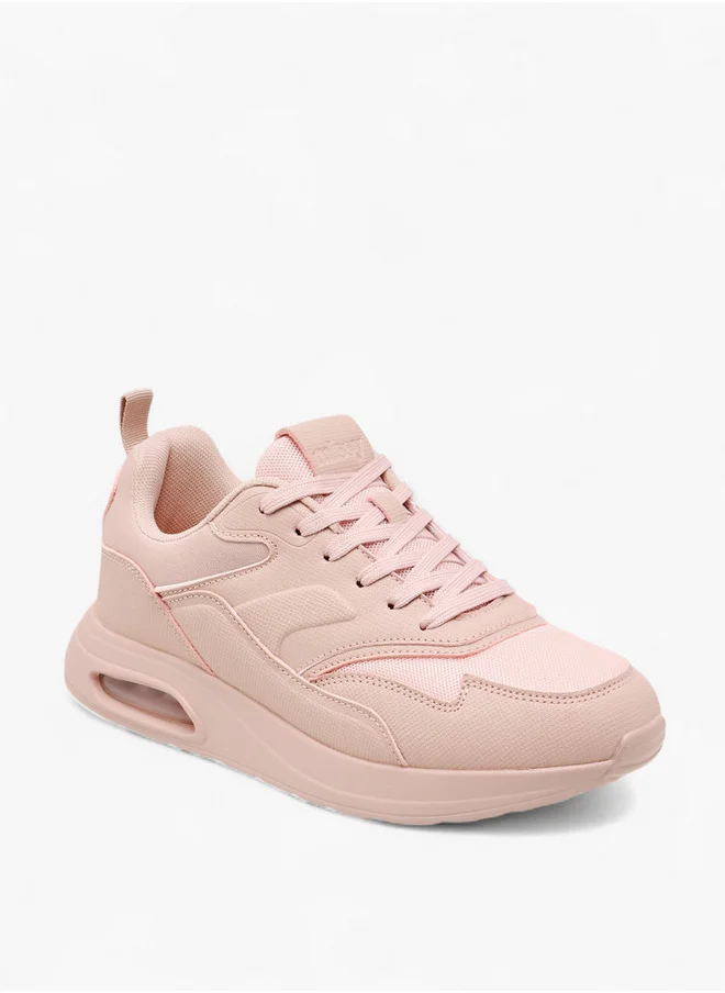 ميسي Women's Panelled Sneakers with Lace-Up Closure