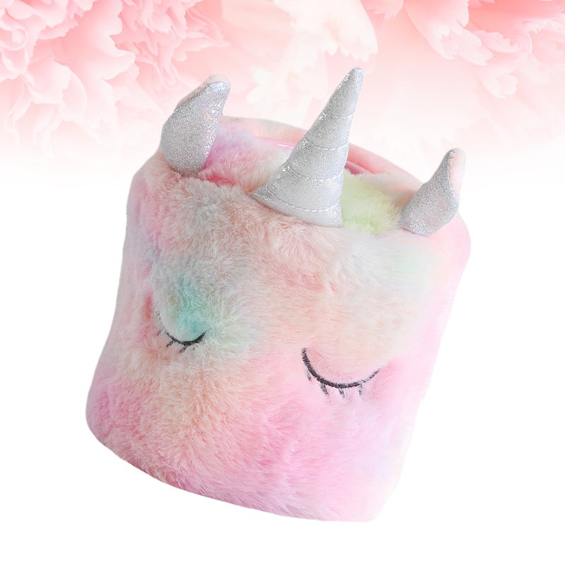 1PC Round Plush Tissue Box Paper Holder Tissue Container for Home Hotel Restaurant - Image 1