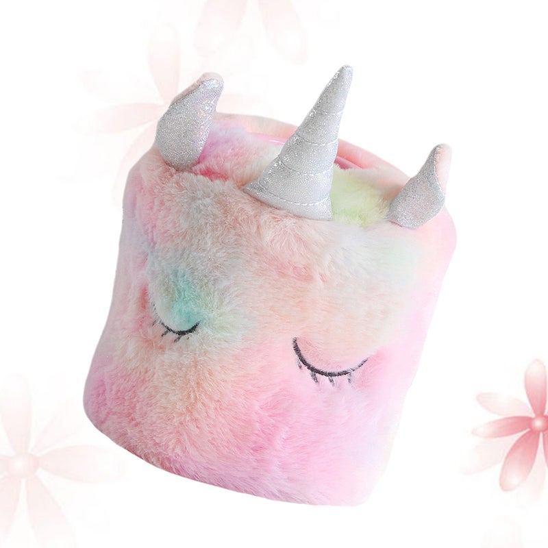 1PC Round Plush Tissue Box Paper Holder Tissue Container for Home Hotel Restaurant - Image 3