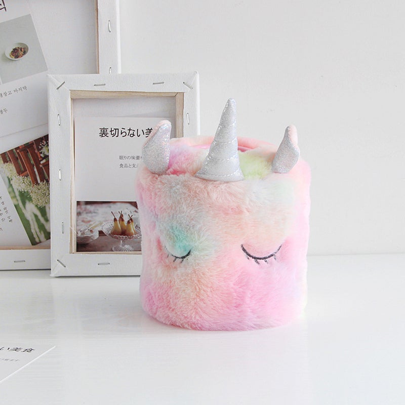 1PC Round Plush Tissue Box Paper Holder Tissue Container for Home Hotel Restaurant - Image 4