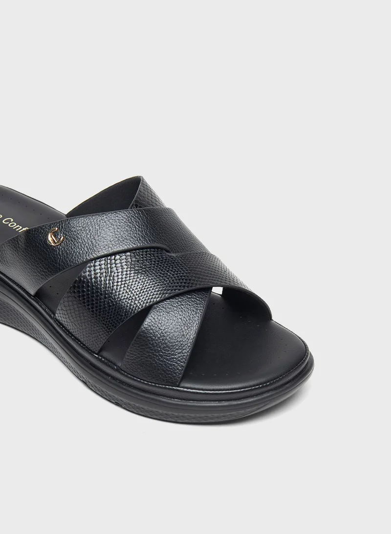 Le Confort Multi Strap Wedge Sandals