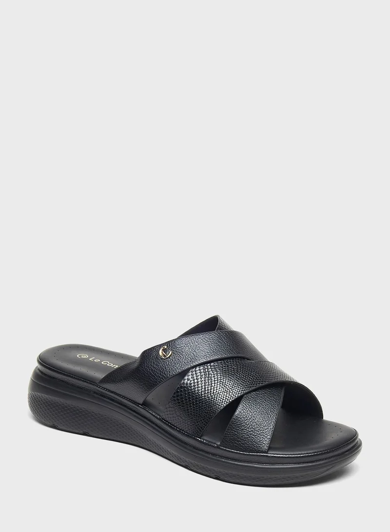Le Confort Multi Strap Wedge Sandals