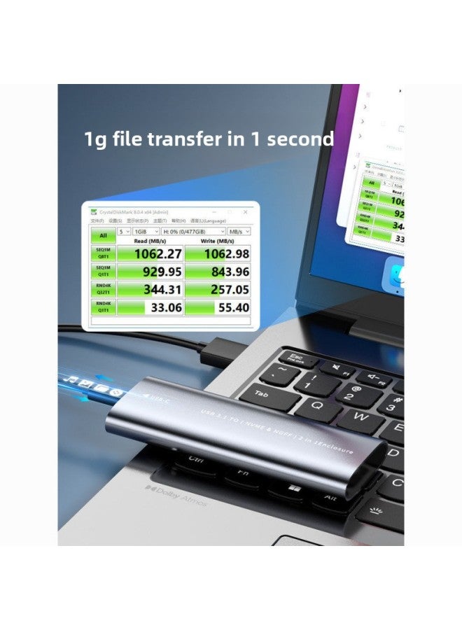 M.2 Mobile Hard Disk Box Nvme/ngff Dual Protocol To USB3.1gen2 External Box Solid State Hard Disk Reader-Color:M2 Hard Drive Box (m7-dual Protocol)-official Standard★★  - Image 2
