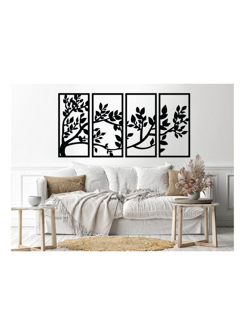 Home Gallery Decorative tree wooden wall Art 4 panels 80X140 cm - Image 1