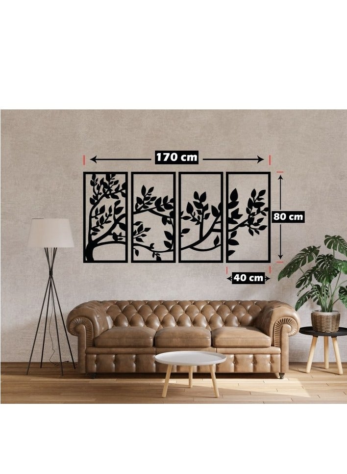 Home Gallery Decorative tree wooden wall Art 4 panels 80X140 cm - Image 3