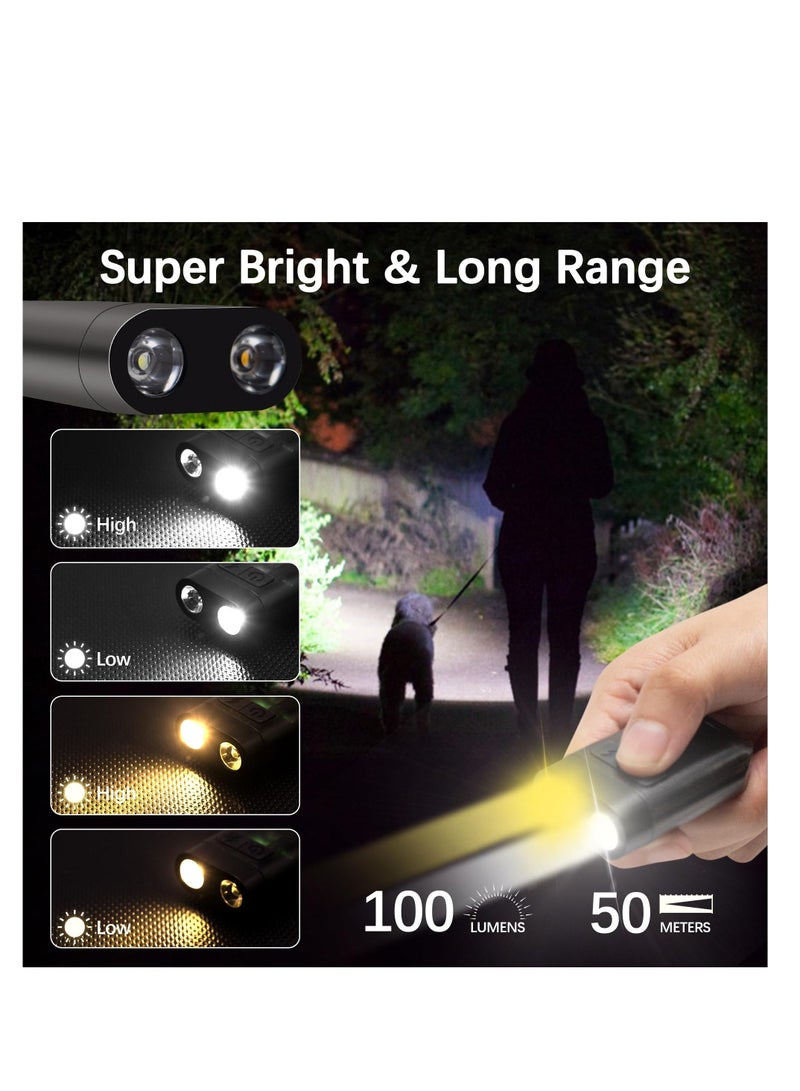 Keyring Torch, LED Super Bright Flashlight with Clip, EDC Torch with UV Light & 9 Lighting Modes for Emergency, USB C Rechargeable Pocket Torch with Magnetic Base [Energy Class A+++] - Image 2