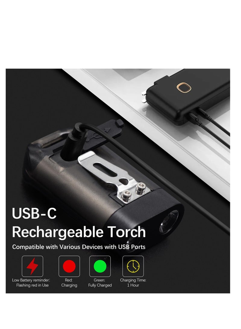 Keyring Torch, LED Super Bright Flashlight with Clip, EDC Torch with UV Light & 9 Lighting Modes for Emergency, USB C Rechargeable Pocket Torch with Magnetic Base [Energy Class A+++] - Image 4