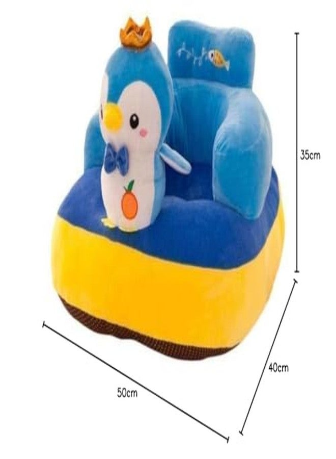 PWI Baby Plush Seat | Soft & Supportive Sitter for Infants | Lightweight & Portable - Blue (0-24 Months) - Image 3