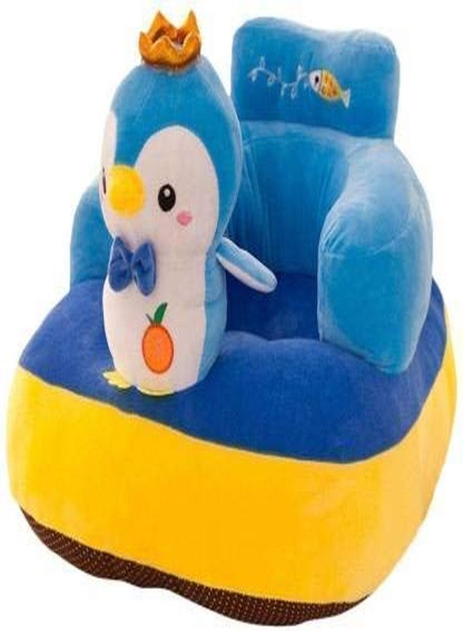 PWI Baby Plush Seat | Soft & Supportive Sitter for Infants | Lightweight & Portable - Blue (0-24 Months) - Image 1