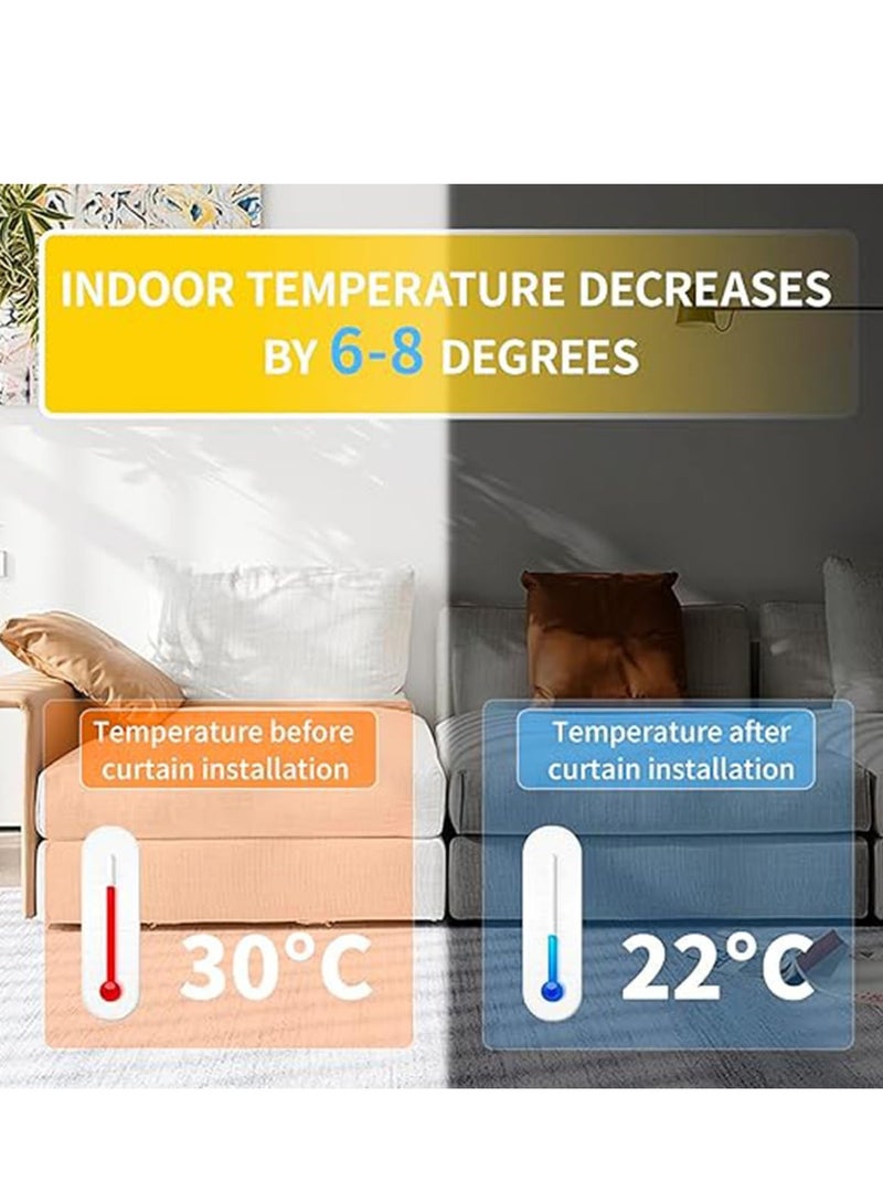 ستائر التعتيم، ستائر تعتيم محمولة مثبتة على النافذة، ستائر تعتيم 420D ستائر تعتيم لغرفة النوم والحضانة والسفر والمركبات الترفيهية 200 × 145 سم - Image 5