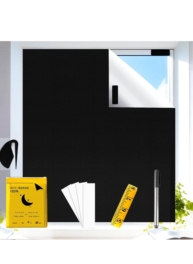ستائر التعتيم، ستائر تعتيم محمولة مثبتة على النافذة، ستائر تعتيم 420D ستائر تعتيم لغرفة النوم والحضانة والسفر والمركبات الترفيهية 200 × 145 سم - Image 1
