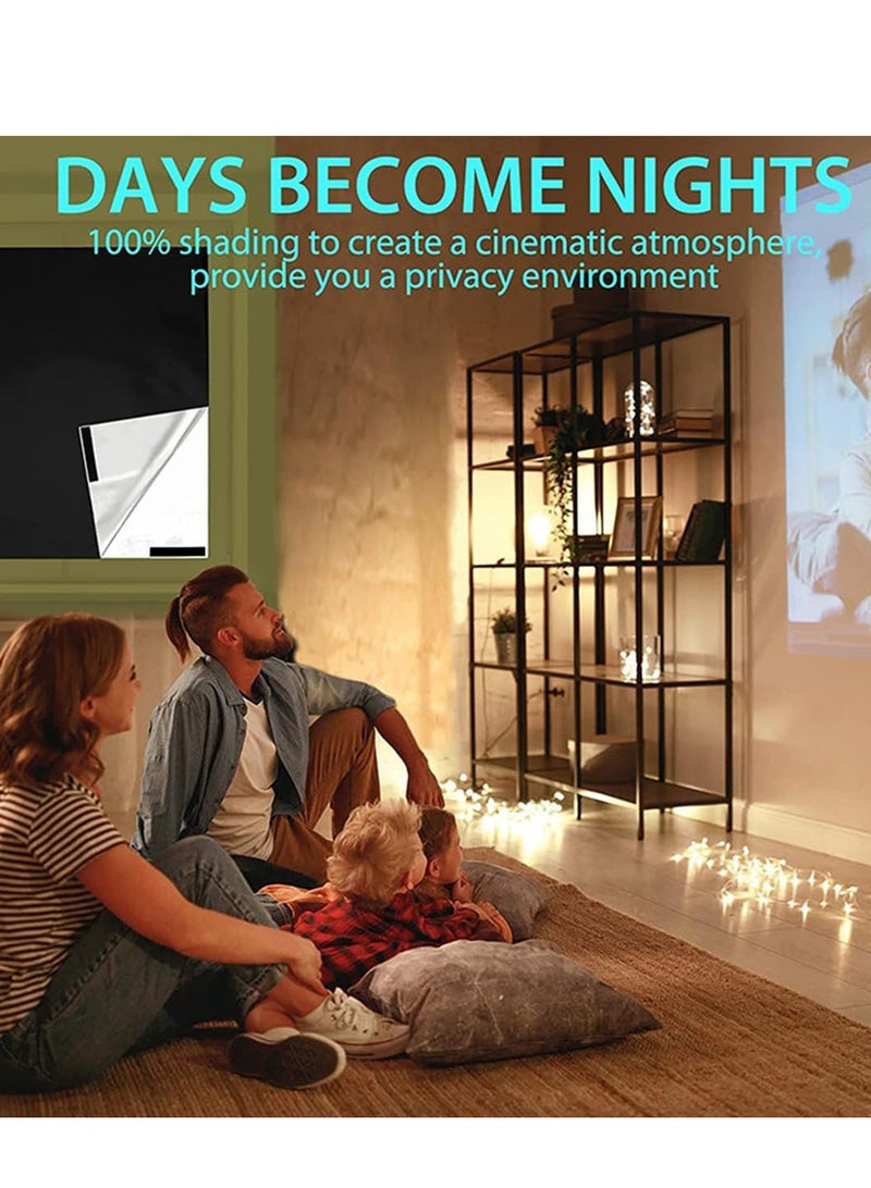ستائر التعتيم، ستائر تعتيم محمولة مثبتة على النافذة، ستائر تعتيم 420D ستائر تعتيم لغرفة النوم والحضانة والسفر والمركبات الترفيهية 200 × 145 سم - Image 3
