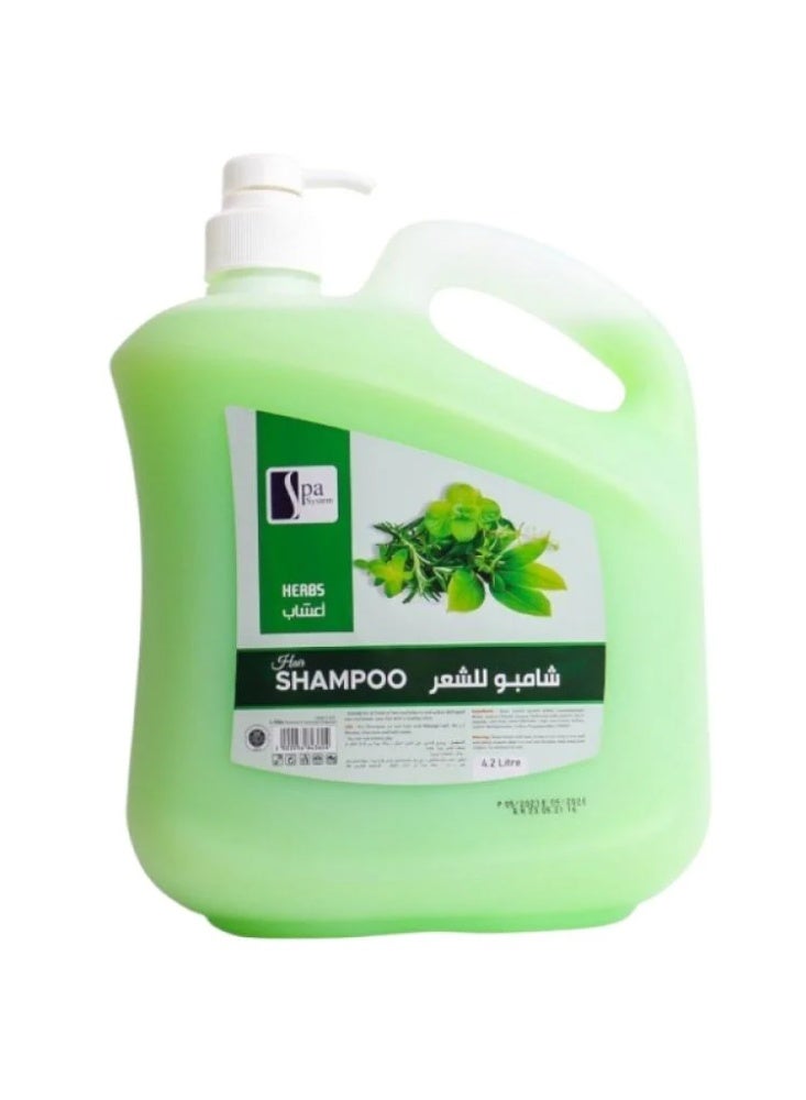 Spa System Herbal Hair Shampoo, 4.2L - Image 2
