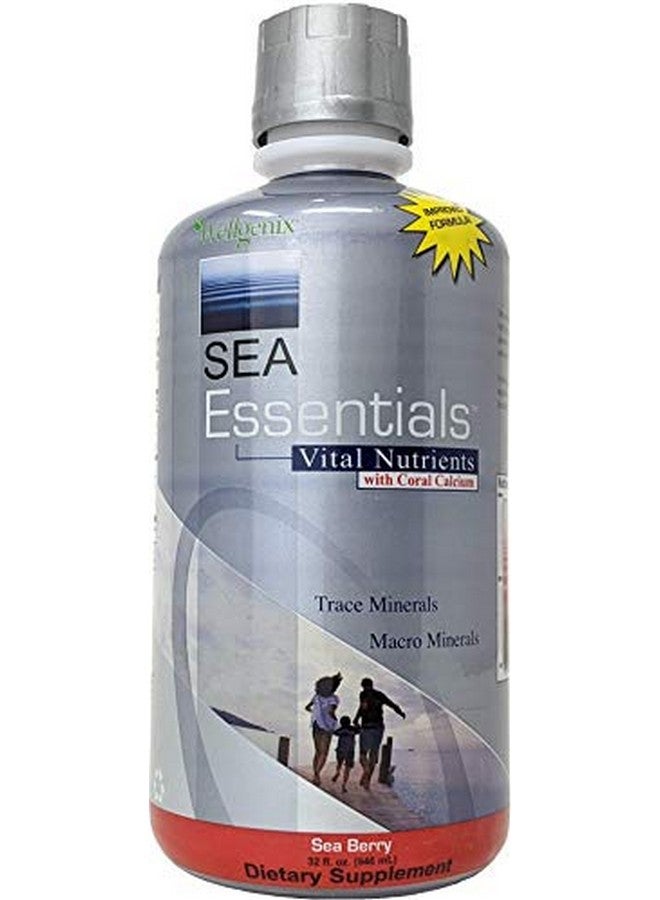 wellgenix Sea Essentials Coral Calcium Liquid Vitamin For High Absorption Nutritional Multivitamin Supplement Sea Berry Flavor (32 Oz) (1 Pack) - Image 1