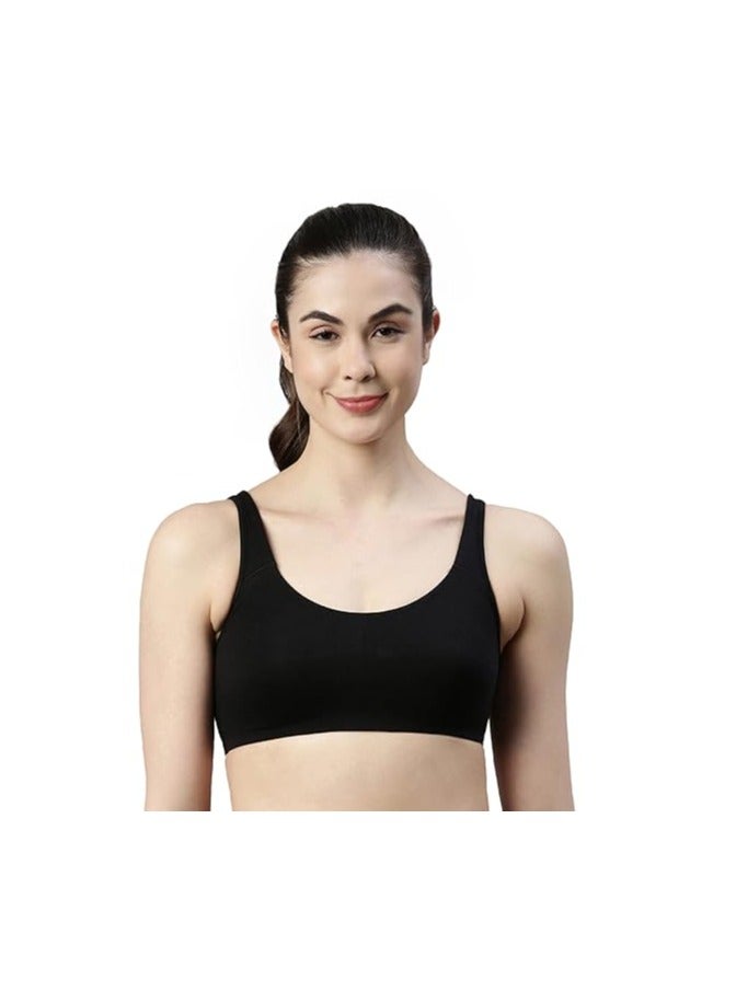 Enamor Women's Cotton Sports Bra - Low Impact, Non-Padded, Non-Wired, Full Coverage, Soft Hold Straps with Gentle Support - Image 1