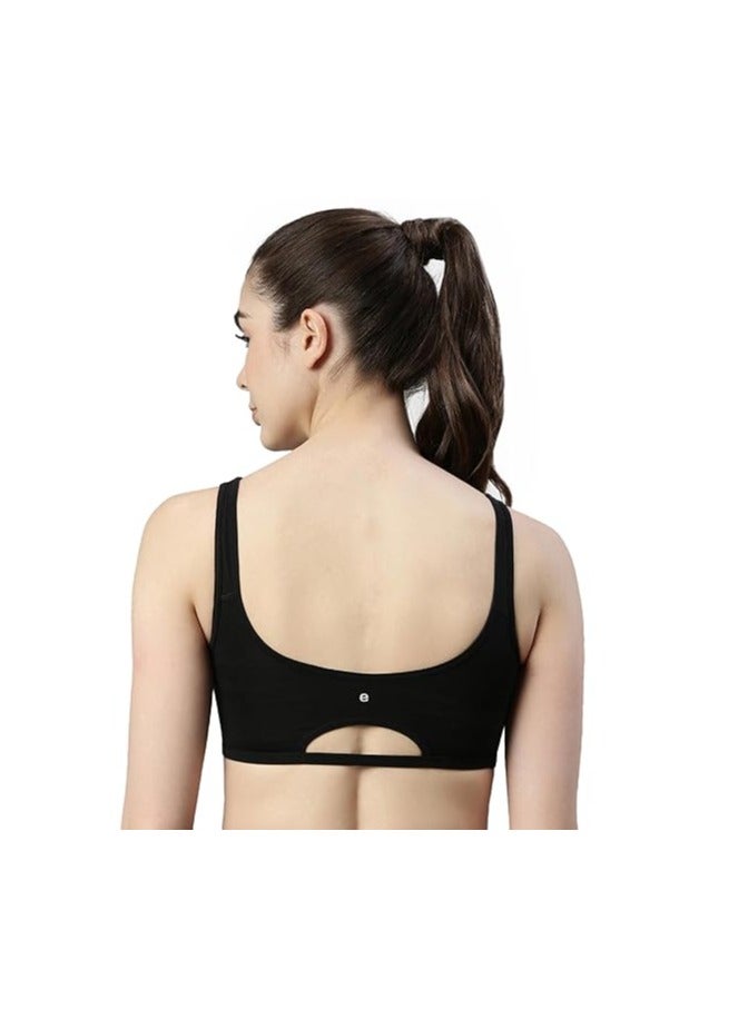 Enamor Women's Cotton Sports Bra - Low Impact, Non-Padded, Non-Wired, Full Coverage, Soft Hold Straps with Gentle Support - Image 4