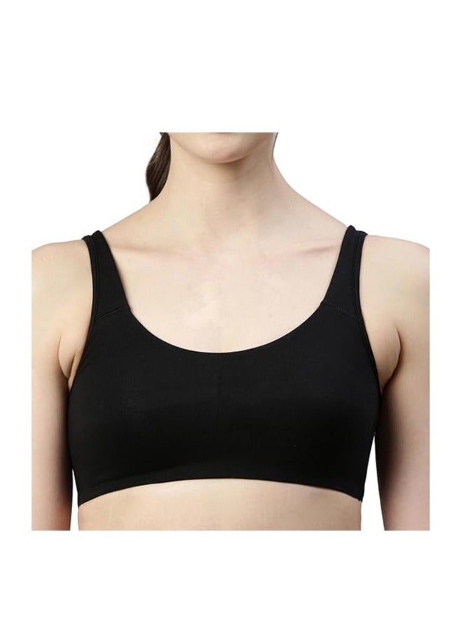 Enamor Women's Cotton Sports Bra - Low Impact, Non-Padded, Non-Wired, Full Coverage, Soft Hold Straps with Gentle Support - Image 5