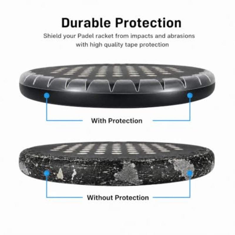 2 Pack Clear Padel Racket Protector, Transparent TPU Frame Guard Tape, 400 x 68 mm Edge Protection for Padel Racquets - Image 2