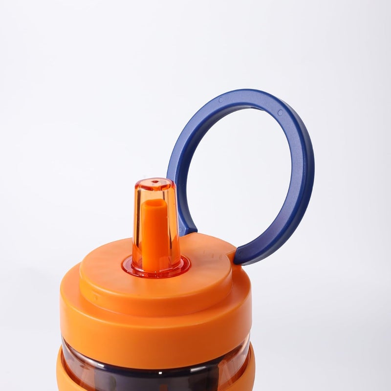 LIMVON 32oz Reusable Water Bottle Tumbler with Lid & Straw – Leakproof Sports Cup for Gym, Fitness & Travel, Portable Shaker for Coffee, Juice & Iced Beverages (Orange) - Image 2