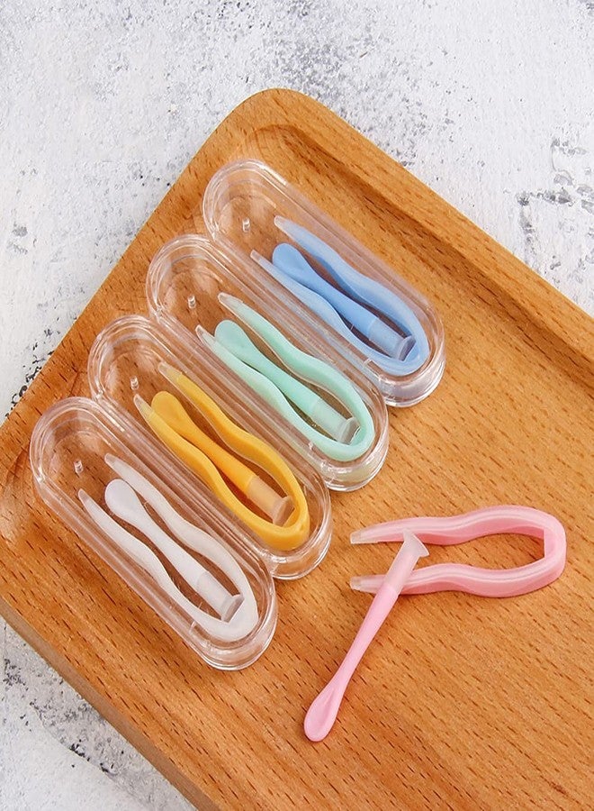SUKPSY 5 Sets Mini Colorful Portable Contact Lens Stick Tool with Plastic Case,Inserter/Remover and Plastic Tweezer Set with Soft Tip - Image 2