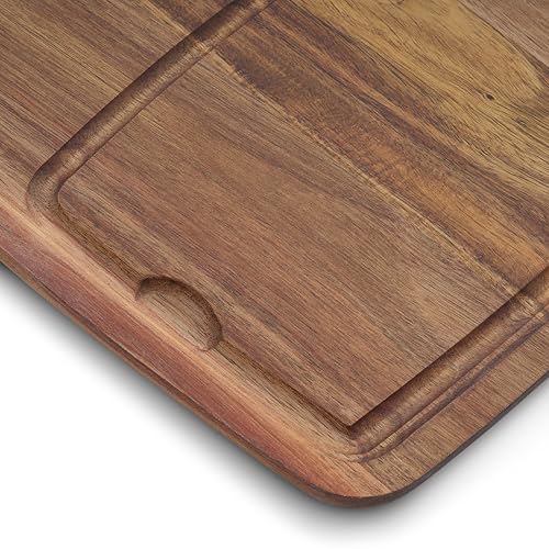 HexClad 4-Piece Bistecca Wooden Steak Plate Set with Juice Channel for Meats, Stackable Design with Straight Edges and Completely Flat Base, Easy to Clean, Lightweight and Durable - Image 2