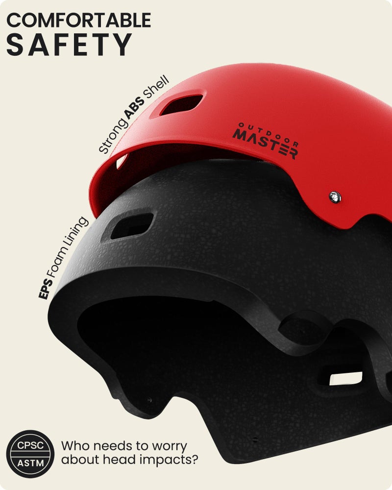OutdoorMaster Skateboard Cycling Helmet - Two Removable Liners Ventilation Multi-Sport Scooter Roller Skate Inline Skating for Kids, Youth & Adults - Image 2
