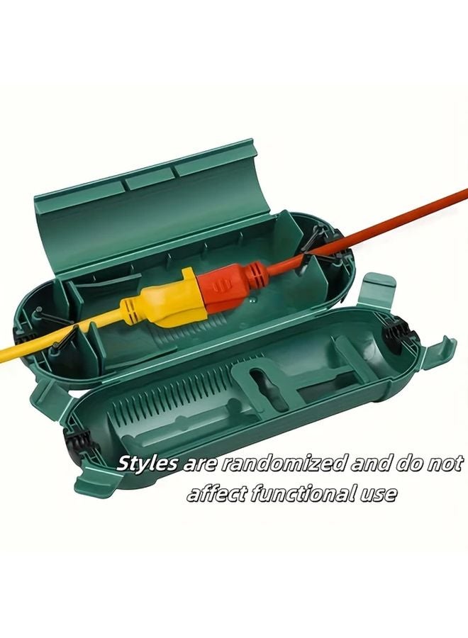 Green Outdoor Waterproof Junction Box With Extension Cord Sealed Shell Weatherproof Cover Capsule Power Socket - Image 1