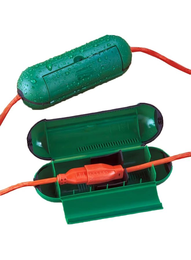 Green Outdoor Waterproof Junction Box With Extension Cord Sealed Shell Weatherproof Cover Capsule Power Socket - Image 2