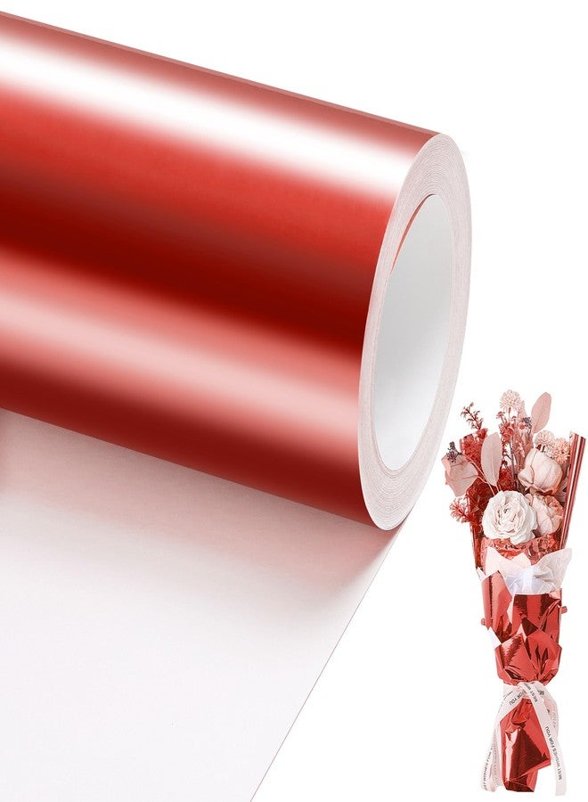 PENPRIS Red Metallic Wrapping Paper Roll- 17in X 49Ft Metal Wrapping Paper Roll for Gift Wrapping Solid Color Paper for Christmas,Birthday,Wedding,Baby Shower PAP12RD15 - Image 1