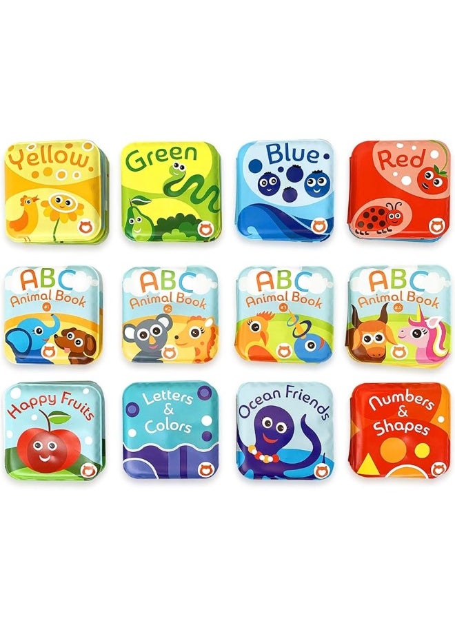 BabyBibi Super Bath Book Set of 12 (Fruits, Ocean Friends, ABC, Numbers Books; Color Recognition Bath Books Including Yellow, Green, Red and Blue Color Topics, ABC Animal Bath Books.  - Image 3