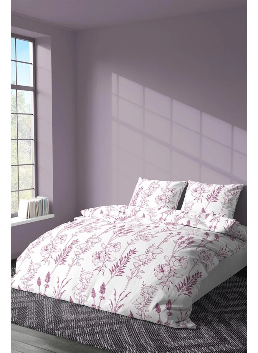 Zeynep Tekstil Cotton Single Duvet Cover Set | Duvet Cover and Pillowcase | Grape Without Sheet