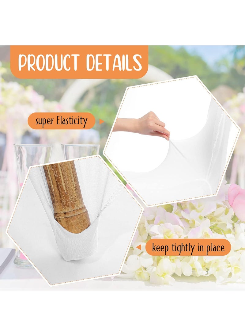 Moukeren Moukeren 20 Pcs Wedding Chair Covers Spandex Folding Chair Covers Stretch Universal Polyester Fitted Seat Slipcovers for Wedding Banquet Celebration Holidays Dining Room Living Room White  - Image 3