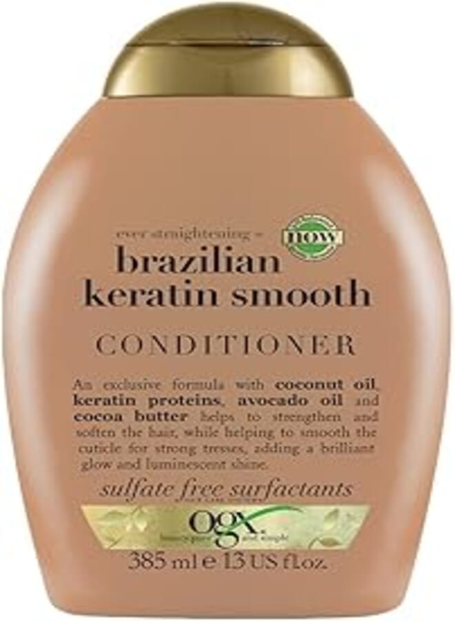 OGX, Conditioner, Ever Straightening+ Brazilian Keratin Smooth, New Gentle & and PH Balanced Formula, 385ml