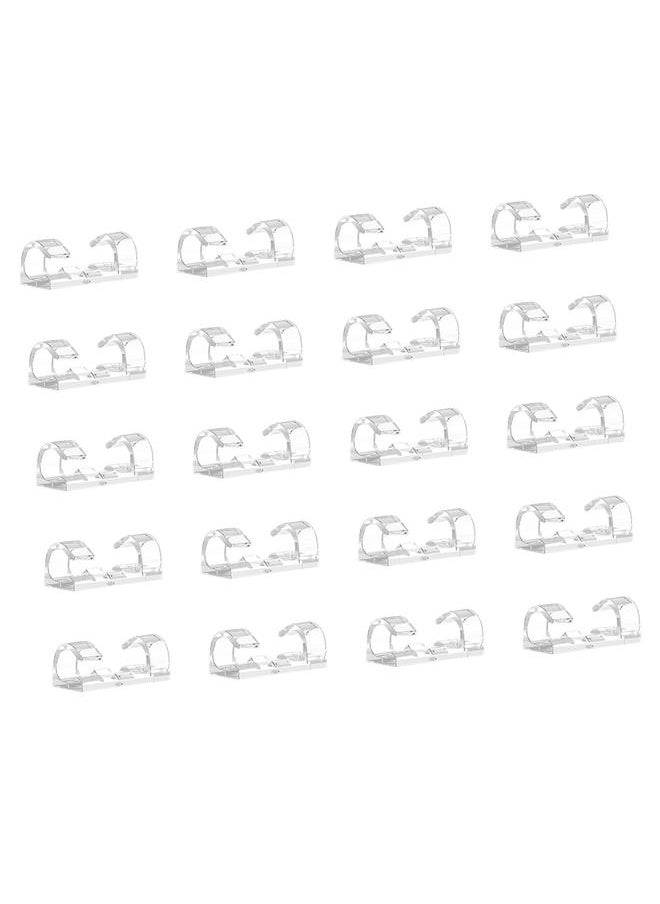 Thoraya 20Pcs Clear Adhesive Cable Clip Self Adhesive Cable Management Clip Wall Cord Holder Wire Organizer Small Size 